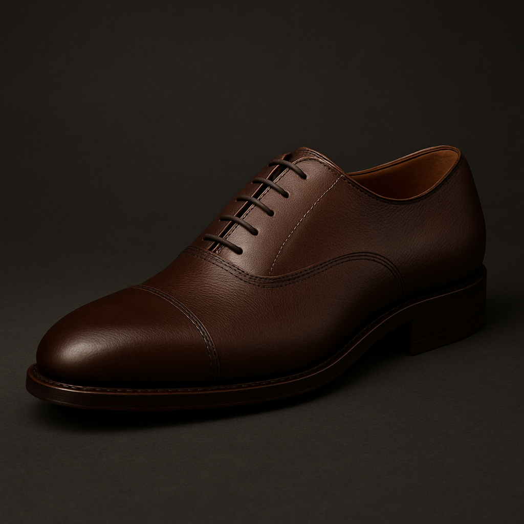 Classic brown leather oxford shoe